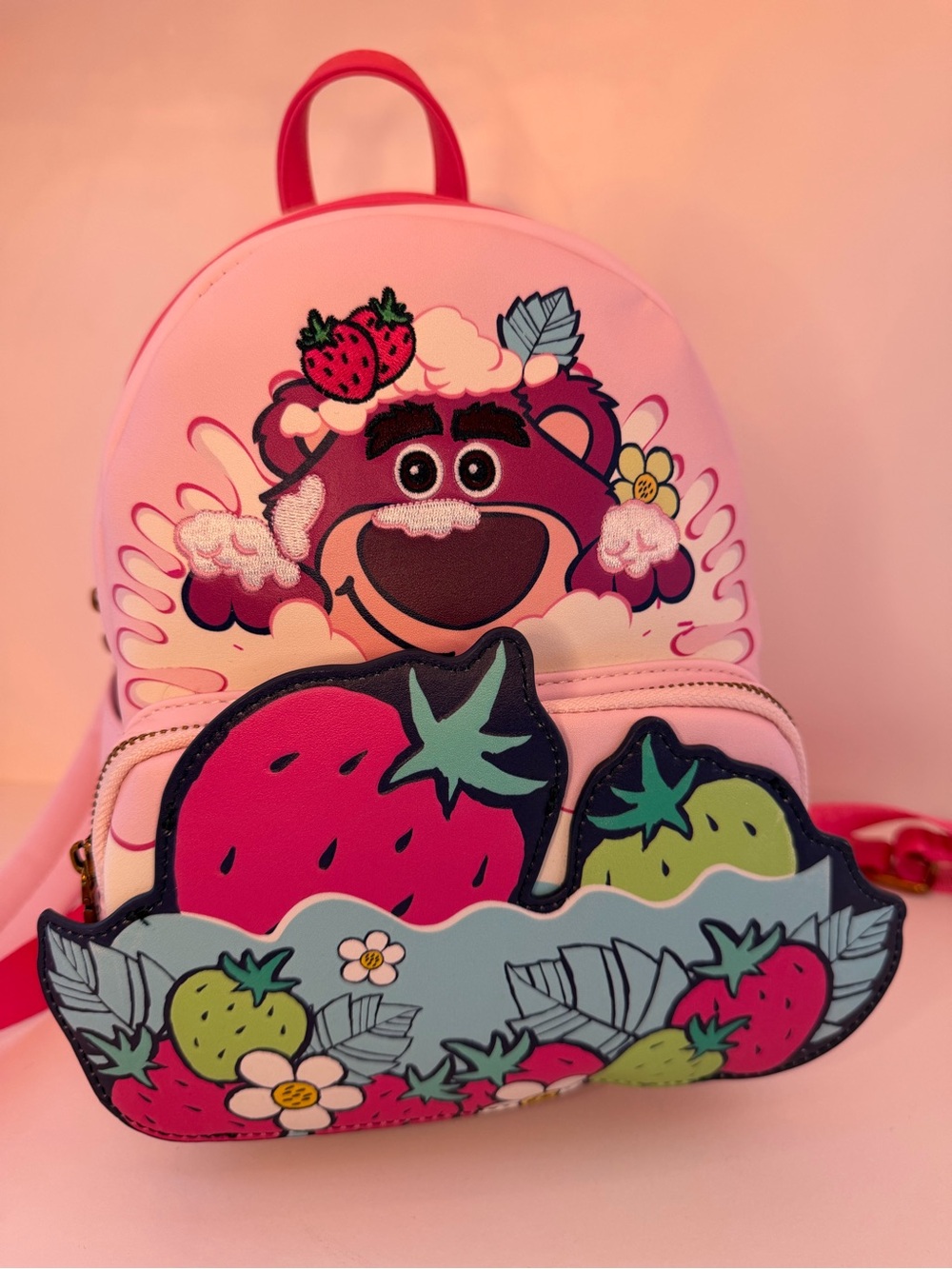 Lotso Pink Strawberry Mini Backpack